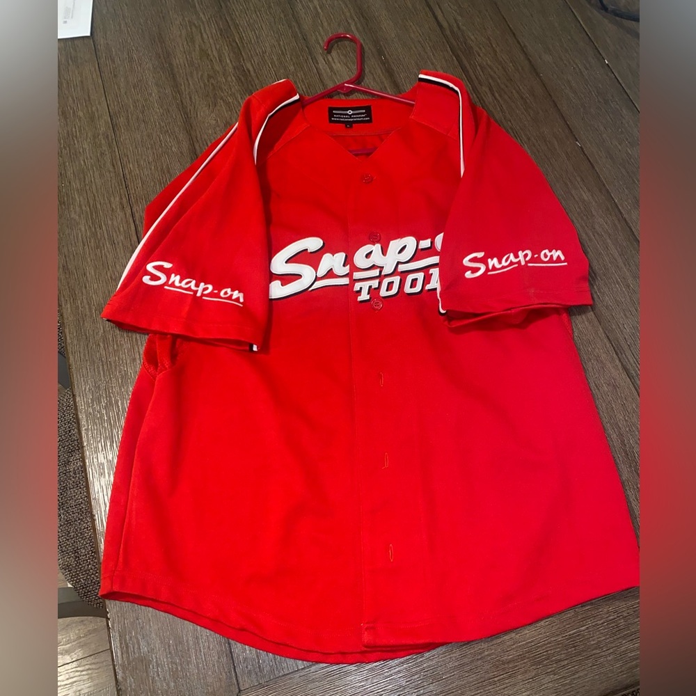 Snap On Tools Baseball Jersey Red Men's Size L Vintage Collectible - Picture 2 of 6